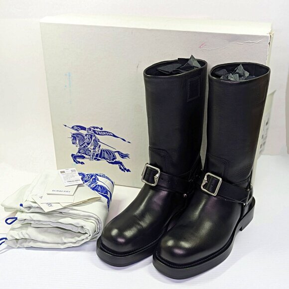 Burberry Women's Saddle Low Harness Strap Boots Black Size 39 MSRP $1,890 - Picture 3 of 14